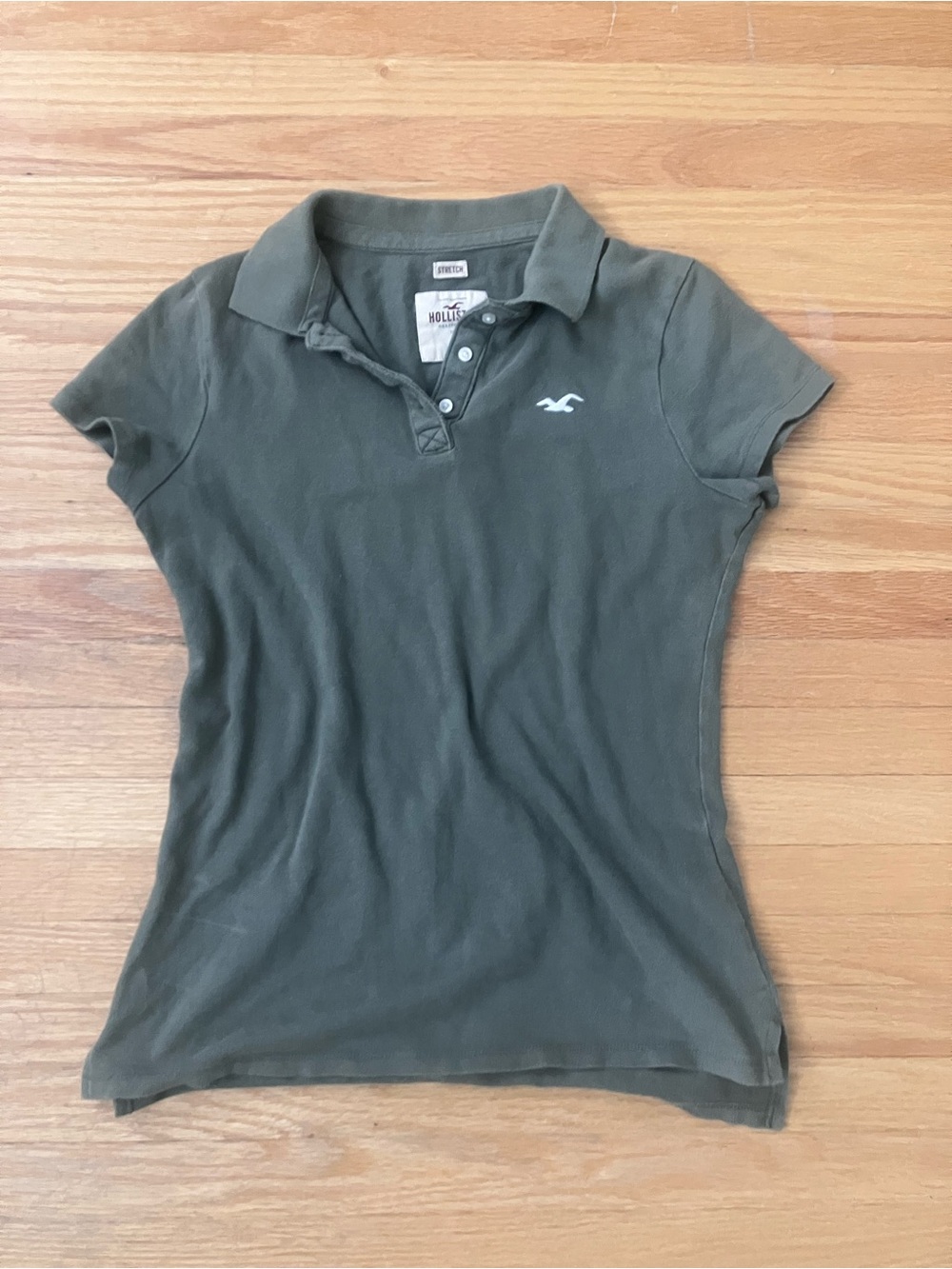 Hollister Women's Olive Green Polo Shirt